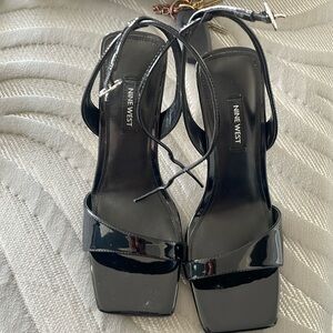 Nine West Black Patent High Heel Sandal